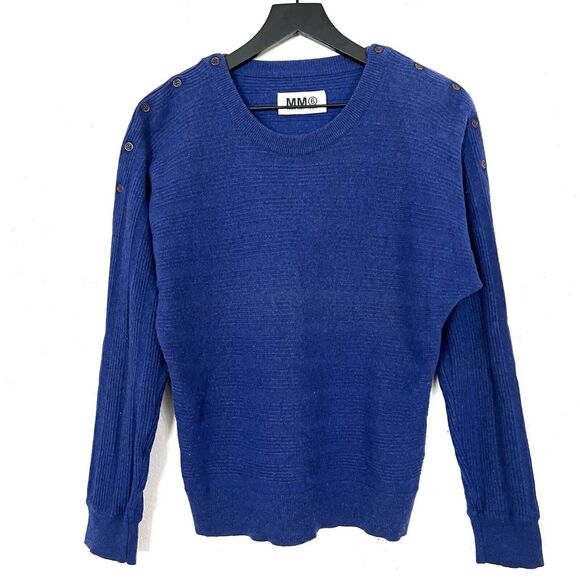 Maison Margiela MM6 Women’s Wool Cashmere Sweater Size L Blue